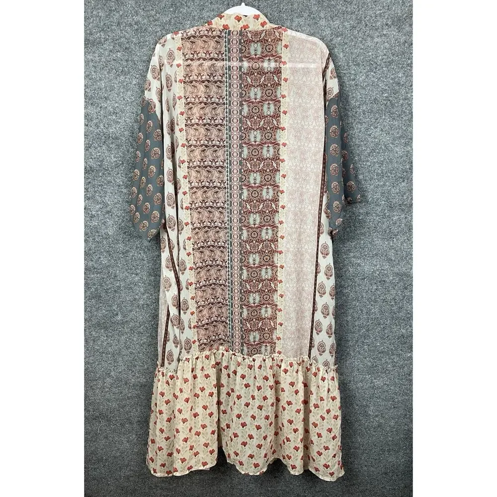Beautiful Nomad Maxi Duster Short Sleeve XL Beach Coverup - Picture 8 of 9
